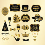 40th Birthday Photo Party Booth Props - 21Pcs