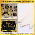 40th Birthday Photo Party Booth Props - 21Pcs