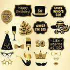 50th Birthday Photo Booth Props - 21pcs