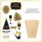 50th Birthday Photo Booth Props - 21pcs