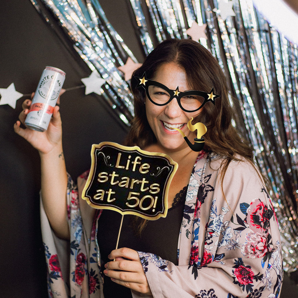 50th Birthday Photo Booth Props - 21pcs