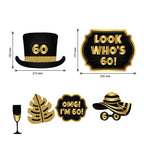 60th Birthday Photo Party Booth Props - 21pcs