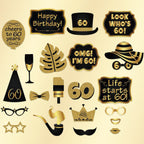 60th Birthday Photo Party Booth Props - 21pcs