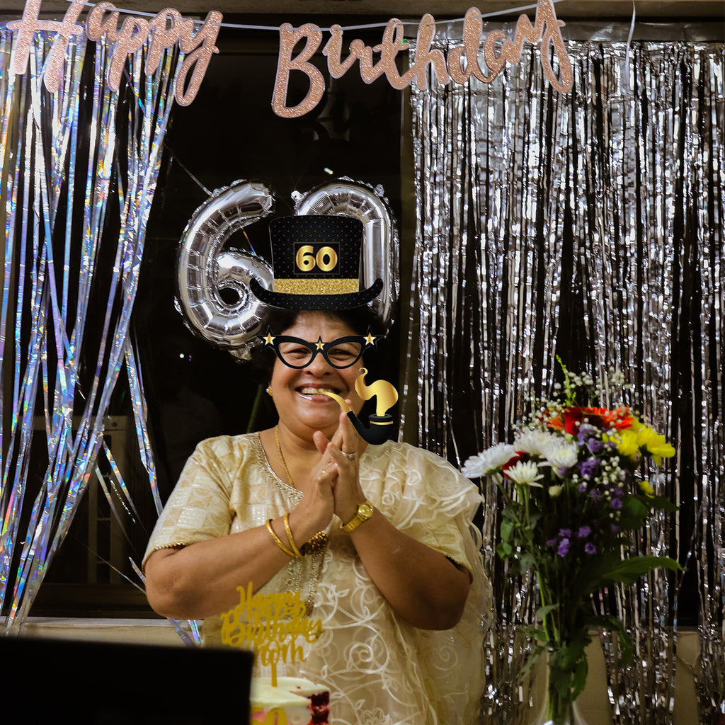 60th Birthday Photo Party Booth Props - 21pcs