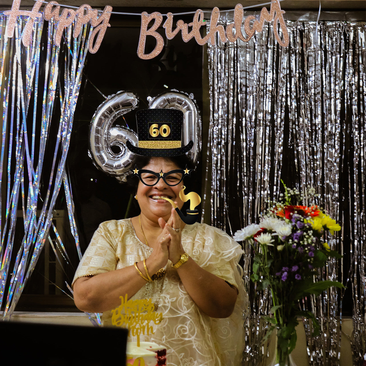 60th Birthday Photo Party Booth Props - 21pcs