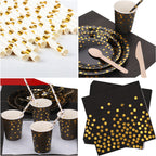 Disposable Dinnerware Party Tableware Set (80pcs) - Black