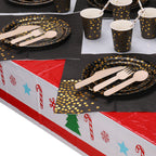 Disposable Dinnerware Party Tableware Set (80pcs) - Black