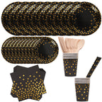 Disposable Dinnerware Party Tableware Set (80pcs) - Black