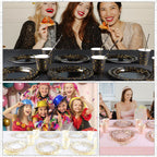 Disposable Dinnerware Party Tableware Set (80pcs) - Gold