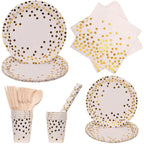 Disposable Dinnerware Party Tableware Set (80pcs) - White