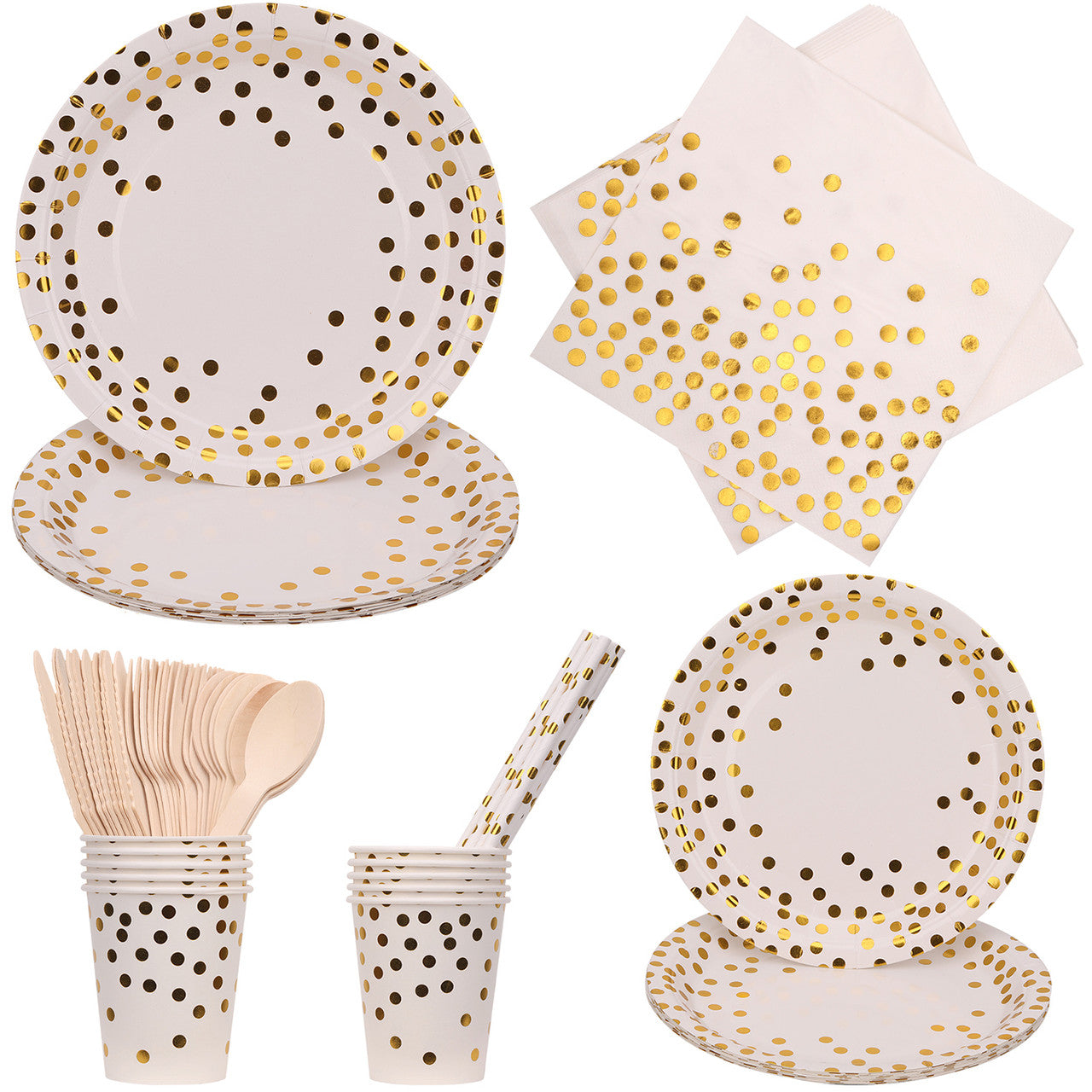 Disposable Dinnerware Party Tableware Set (80pcs) - White