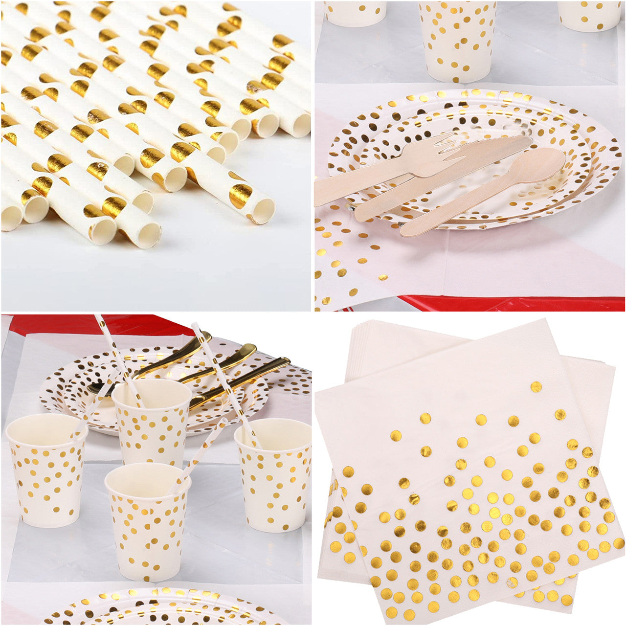 Disposable Dinnerware Party Tableware Set (80pcs) - White