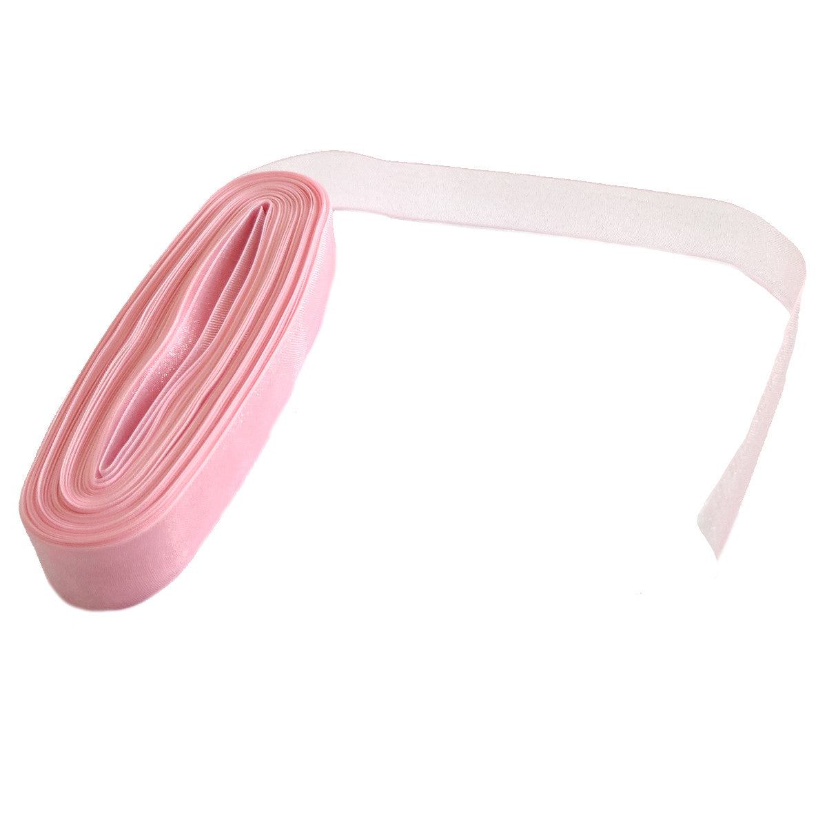 20m Organza Woven Edge Ribbon - Pink - Event Decor Shop
