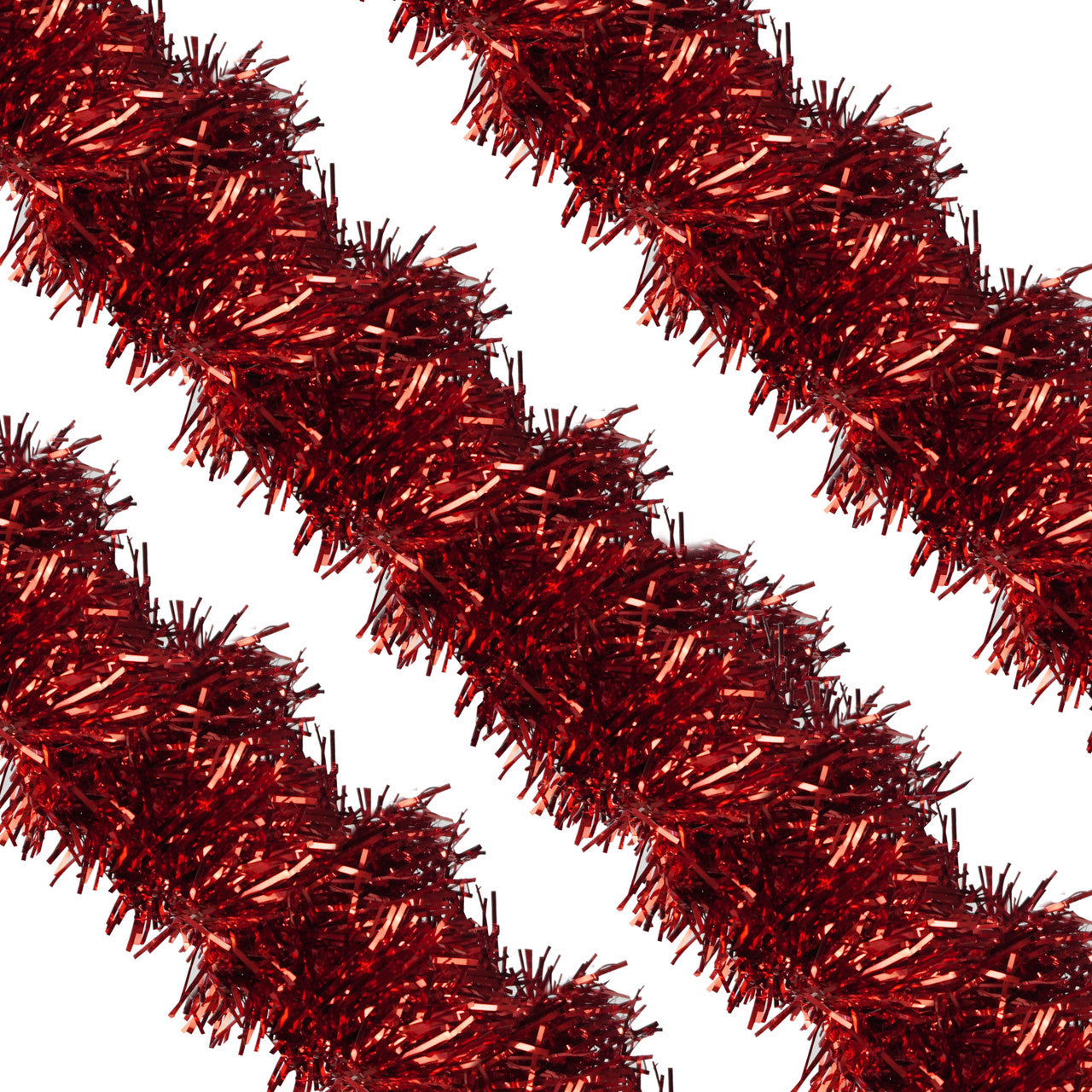 2m Christmas Tinsel Garland - Red