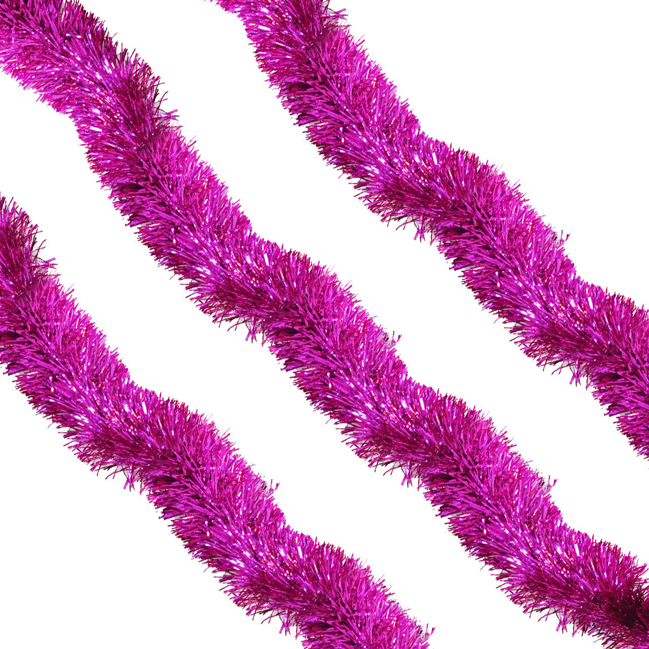 2m Christmas Tinsel Garland - Rose Pink