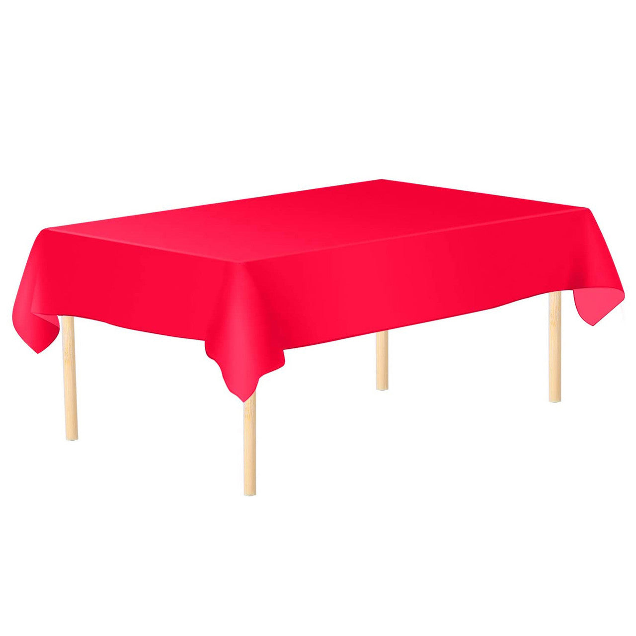 Rectangular Plastic Disposable Tablecloth - Red