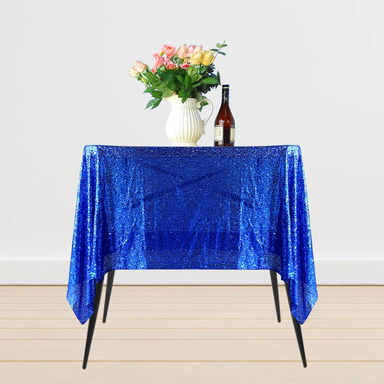Sequin Sparkly Square Tablecloth - Royal Blue