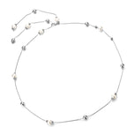 Silver Belt with Pearl Beads