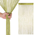Shiny String Curtain Panel - Apple Green