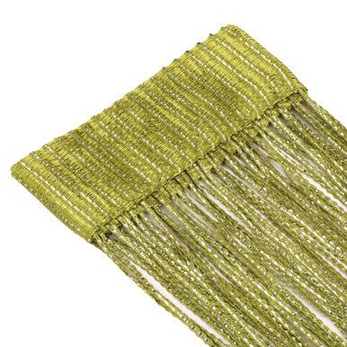 Shiny String Curtain Panel - Apple Green