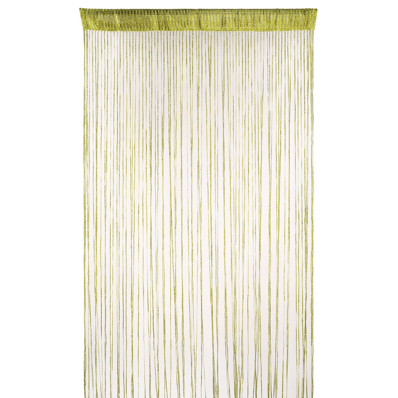 Shiny String Curtain Panel - Apple Green