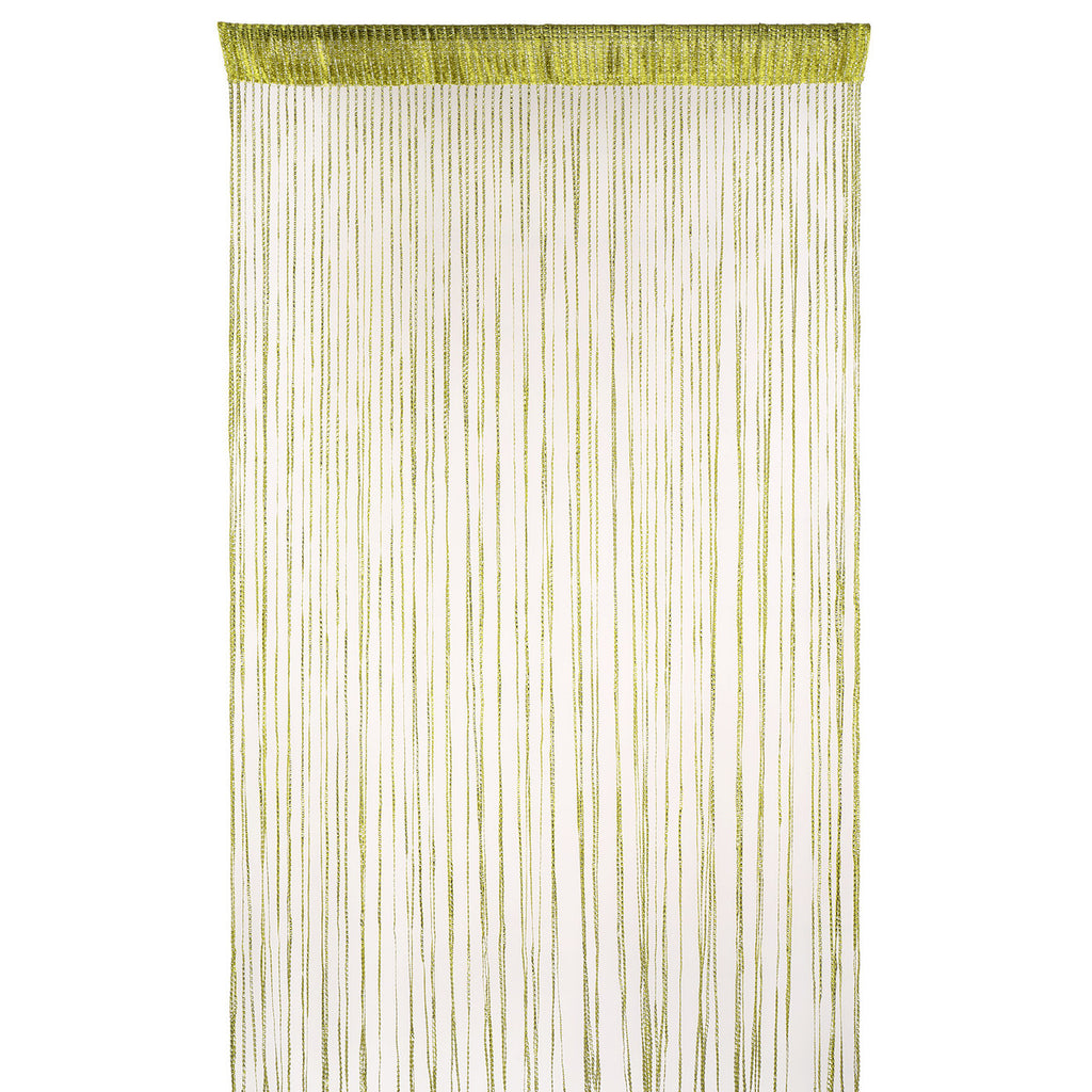 Shiny String Curtain Panel - Apple Green