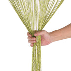 Shiny String Curtain Panel - Apple Green