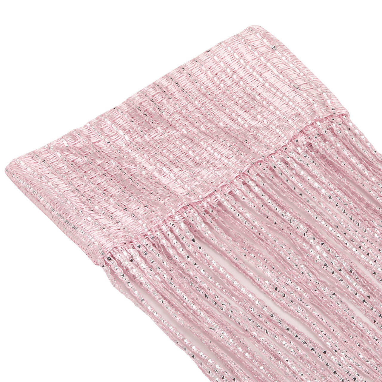 Shiny String Curtain Panel - Baby Pink