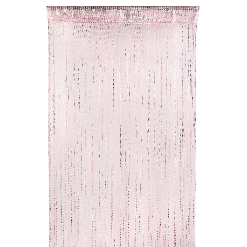 Shiny String Curtain Panel - Baby Pink