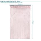 Shiny String Curtain Panel - Baby Pink
