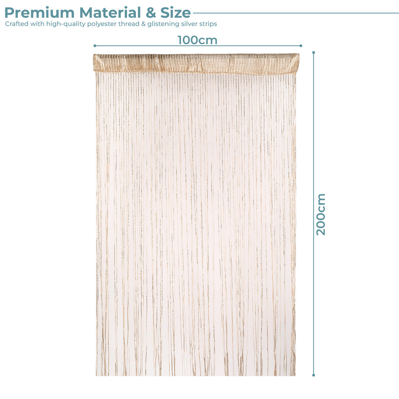 Shiny String Curtain Panel - Champagne