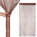 Shiny String Curtain Panel - Dark Burgundy