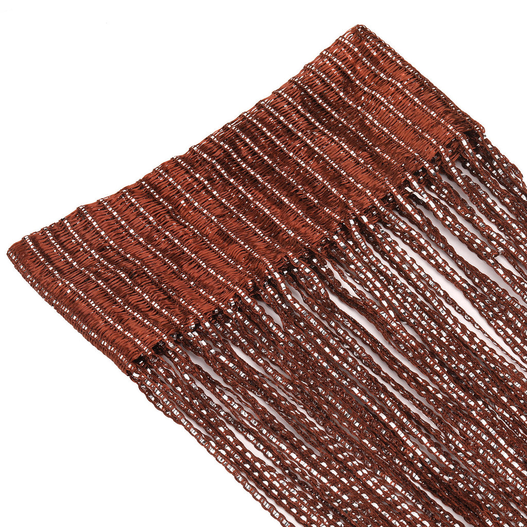 Shiny String Curtain Panel - Dark Burgundy