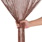 Shiny String Curtain Panel - Dark Burgundy