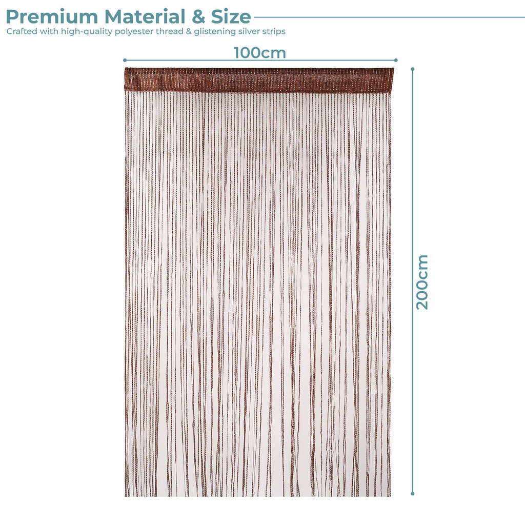 Shiny String Curtain Panel - Dark Burgundy