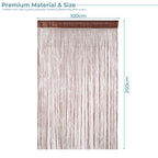 Shiny String Curtain Panel - Dark Burgundy
