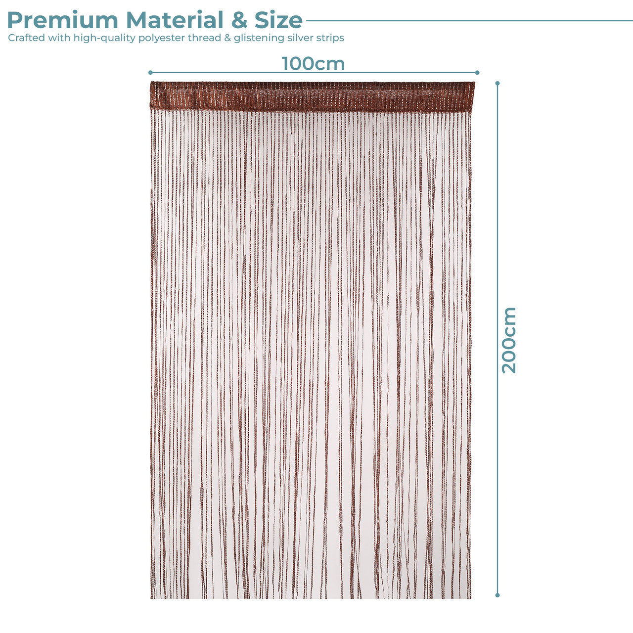 Shiny String Curtain Panel - Dark Burgundy