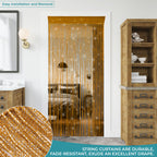 Shiny String Curtain Panel - Gold