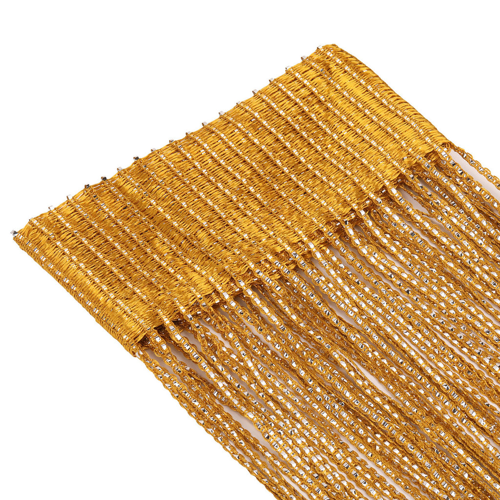 Shiny String Curtain Panel - Gold