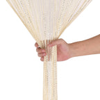 Shiny String Curtain Panel - Ivory