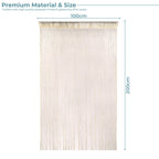 Shiny String Curtain Panel - Ivory