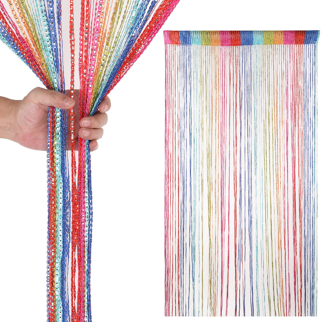 Shiny String Curtain Panel - Multicoloured