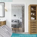 Shiny String Curtain Panel - Silver