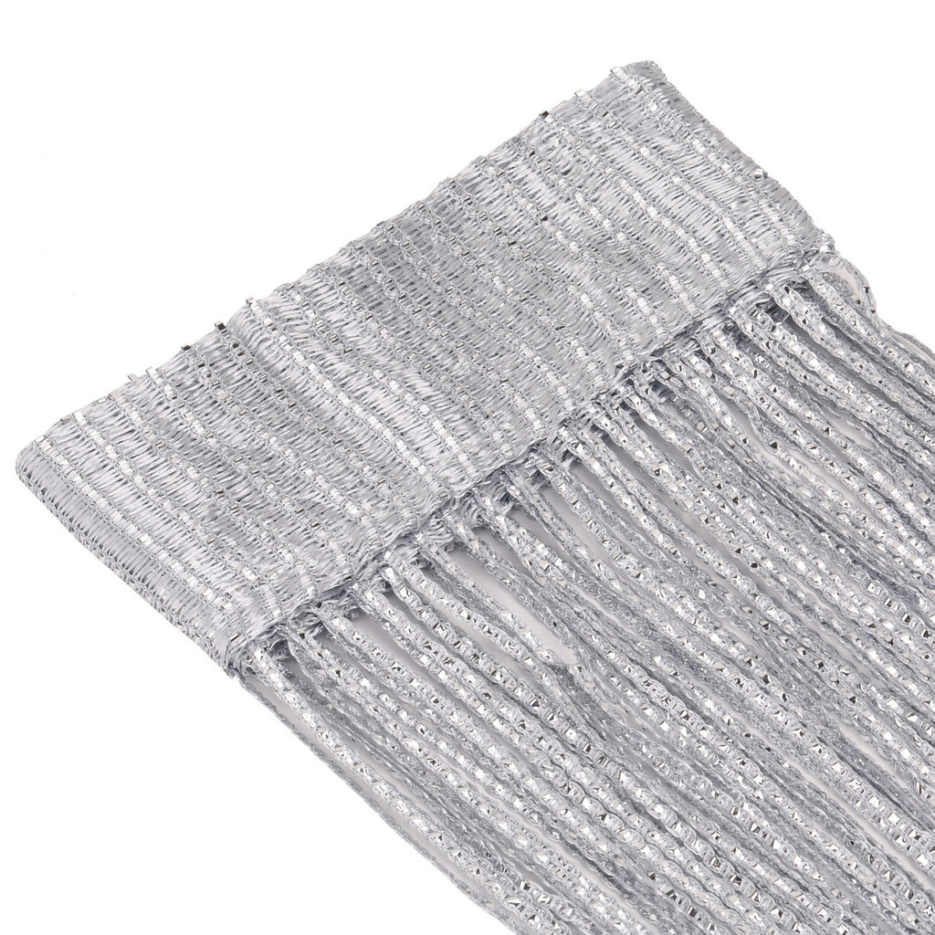 Shiny String Curtain Panel - Silver