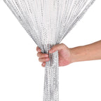 Shiny String Curtain Panel - Silver