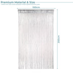 Shiny String Curtain Panel - Silver
