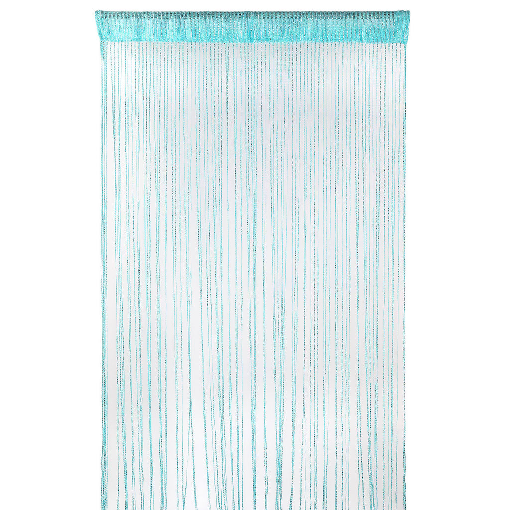 Shiny String Curtain Panel - Turquoise