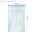 Shiny String Curtain Panel - Turquoise