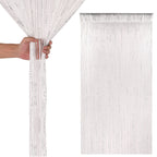 Shiny String Curtain Panel - White
