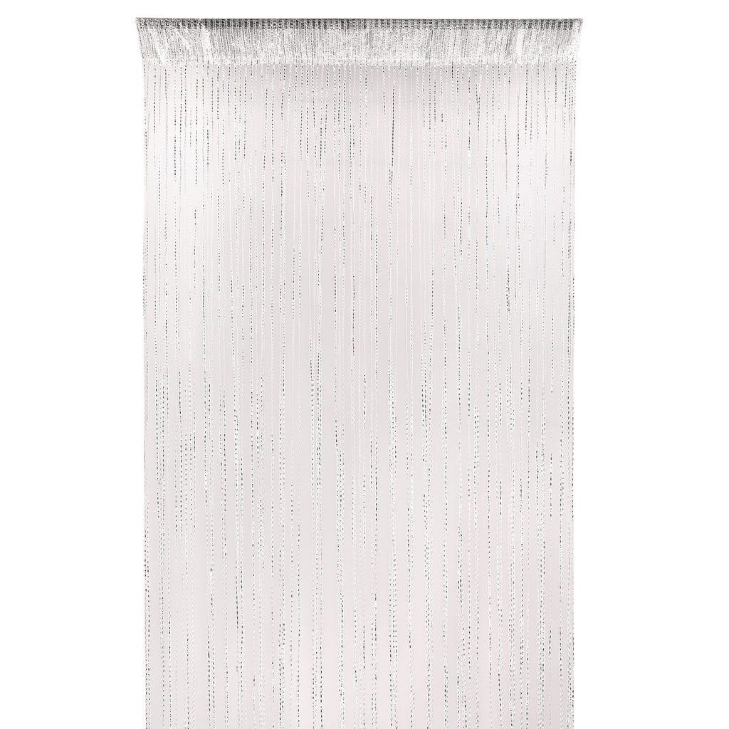 Shiny String Curtain Panel - White